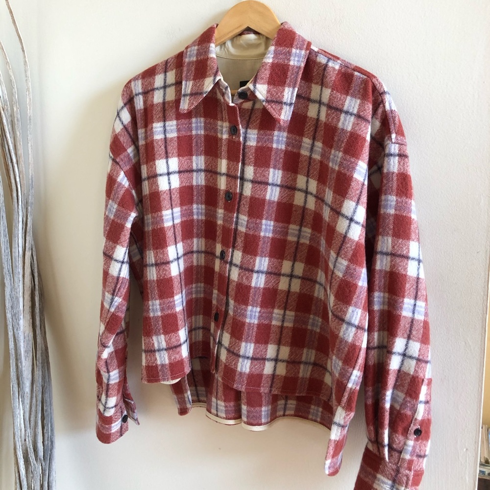Isabel Marant Hanao Wool Button Down Shirt Jacket
